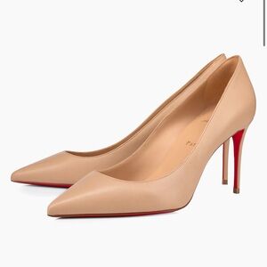 Christian Louboutin Pigalle Follies 85 Nappa Nude Size 37 New Heels Pumps